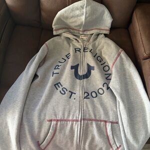 True Religion Gray Hoodie full zip XL
